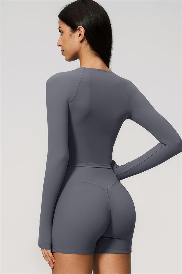 The Lox Long Sleeve Crop top Shorts 2-Piece Set