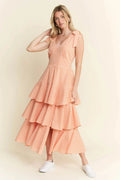 Jade By Jane Sleeveless Gingham Print Tiered Midi Dress