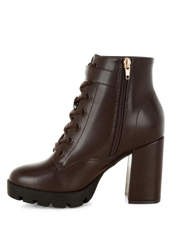 Grahams Faux Leather Lace Up Boots