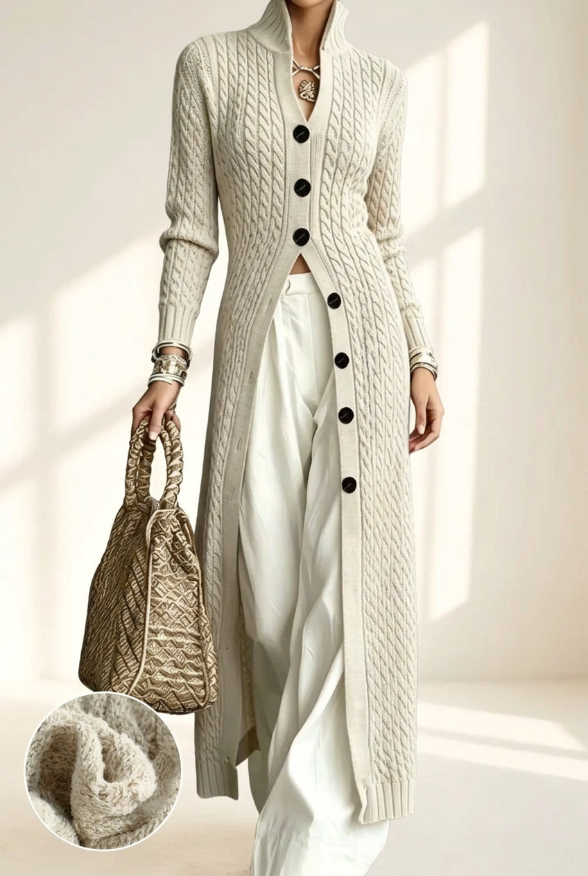 Women's Long Button-Front Knit Cardigan