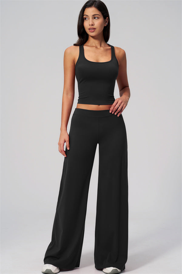 The Revive Crop Top Straight Leg Pants 2-Piece Set