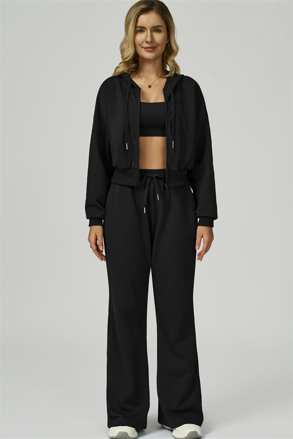 The FlexFit Crop Hoodie Pants 2-Piece Set