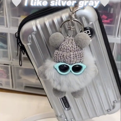 16-piece Silver Gray Keychain Set