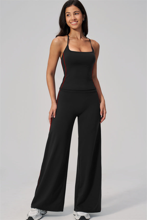 The Breathe Crop Top Straight Leg Pants 2-Piece Set
