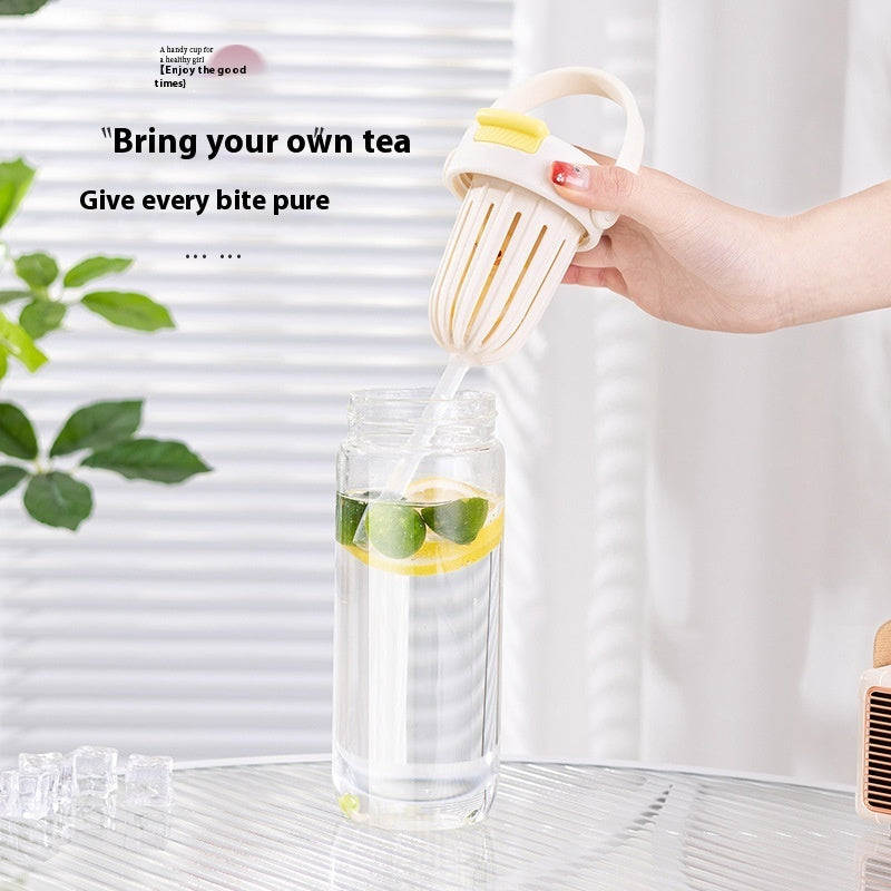 Glass Simple And Portable With Straw Cup