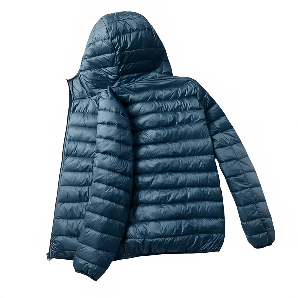 Lightweight Down Cotton Coat Men's Winter Cropped Jacket Stand Collar Hooded Outerwear