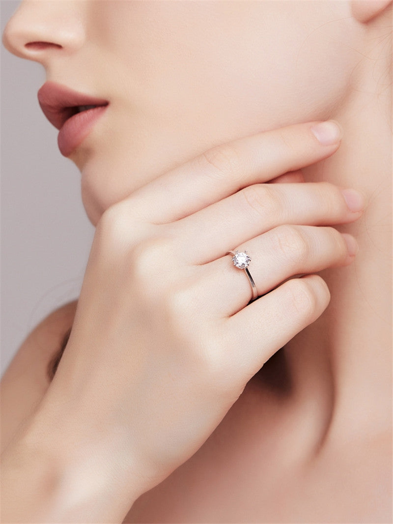 Half Of The Country Simulation Small Diamond Wedding Ring