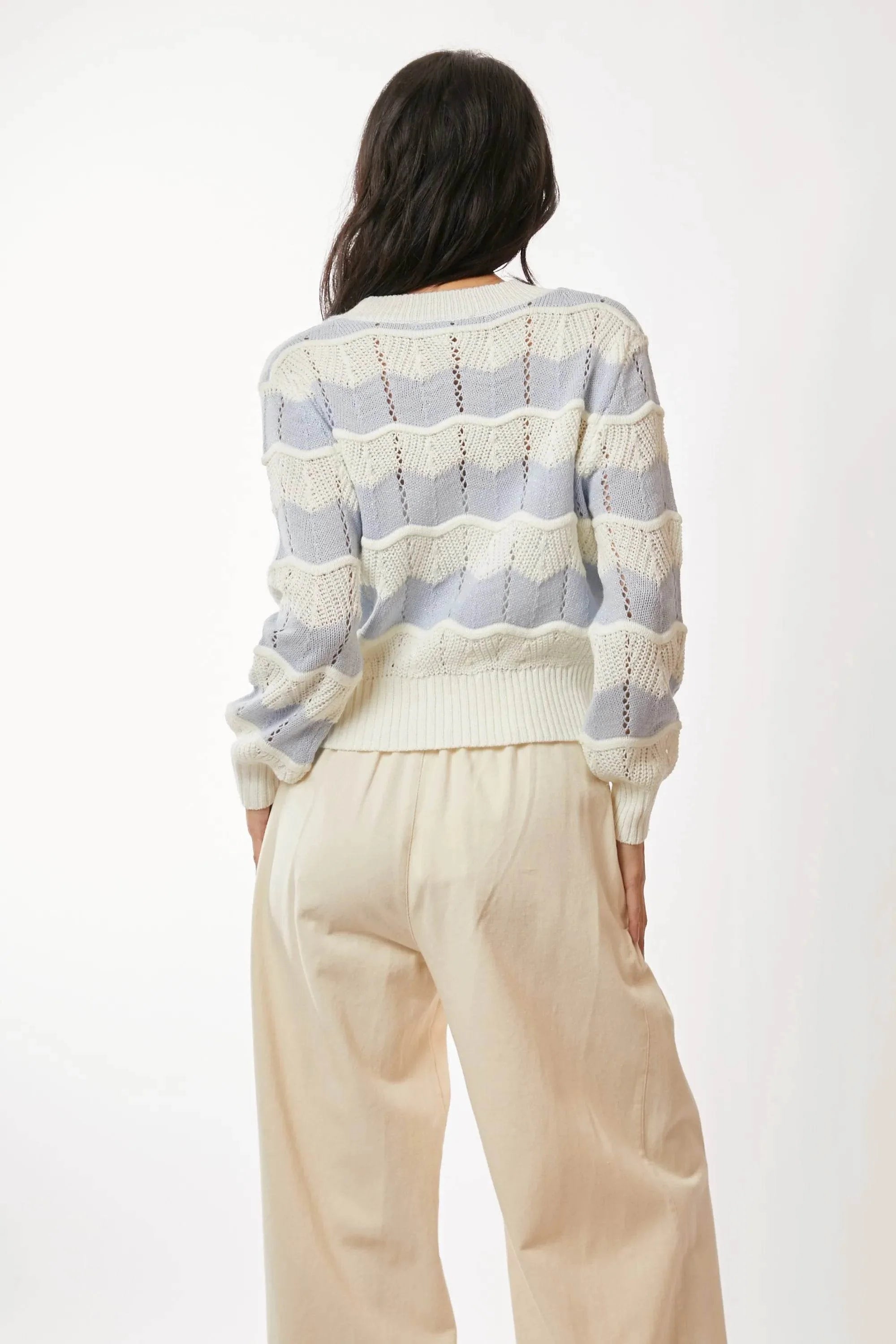 Davi & Dani Button Up Front V Neckline Cardigan Sweater