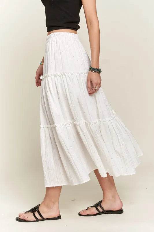 ADORA Rhinestone Accent Tiered Skirt