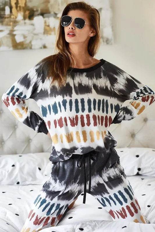 BiBi Tie Dye Print French Terry Top