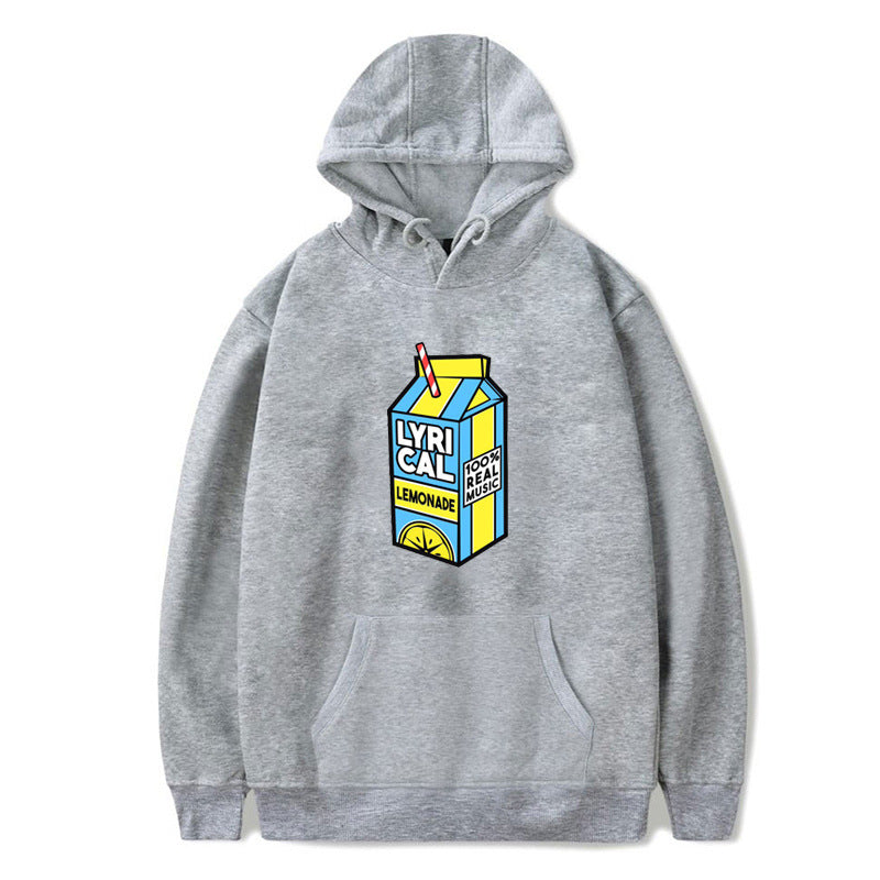 Lemon printed Euramerican velvet hoodie