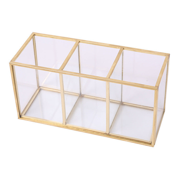 Glass makeup brush storage bucket