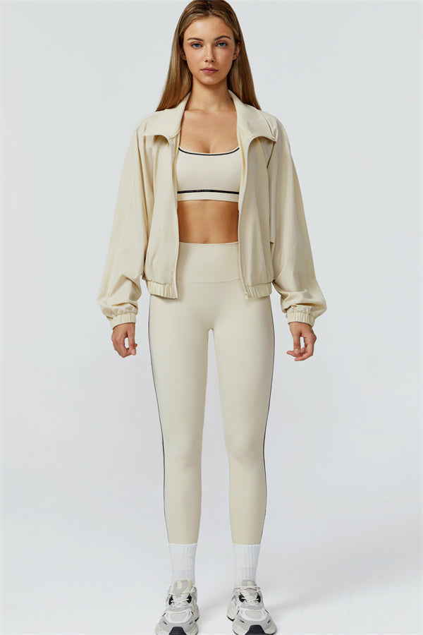 The Venus Zip Jacket Sports Bra Leggings 3-Piece Set