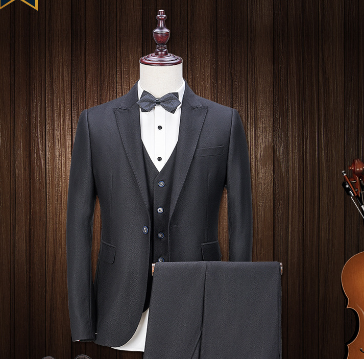 Men's Slim Fit Black Suit Jacket for Business and Weddings