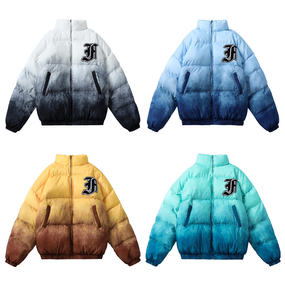 Harajuku style loose contrast color padded jacket