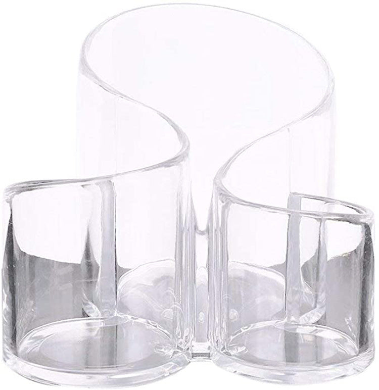 Transparent Acrylic Makeup Brush And Eyebrow Pencil Bucket