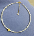 Colorfast Love Natural Small Grain Pearl Necklace