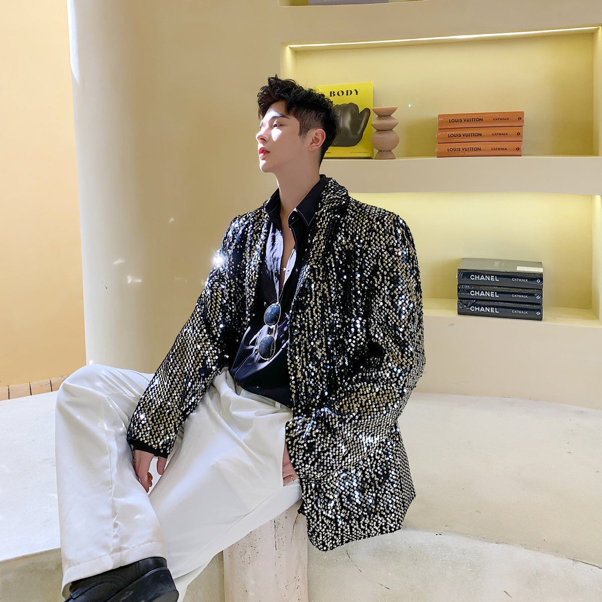 Bling Sequin Stage Performance Suit Jacket for Groups