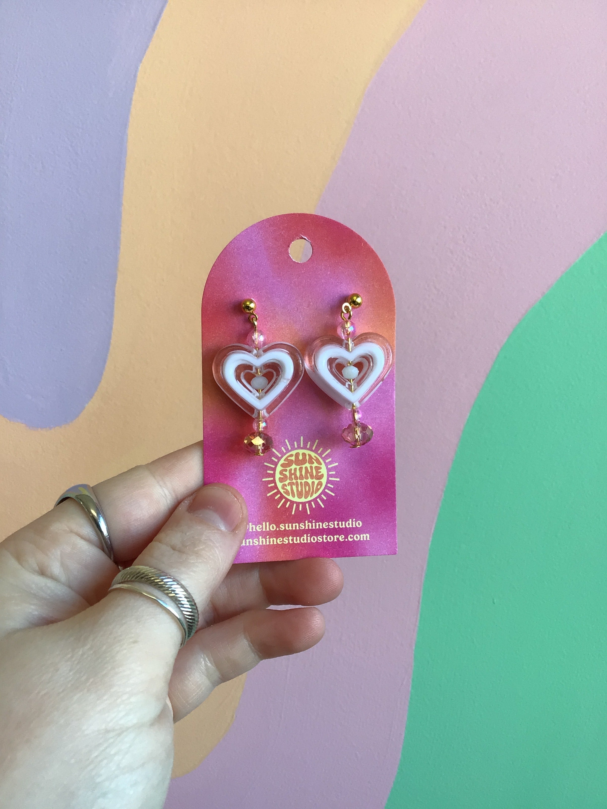 Beating Heart Beaded Earrings