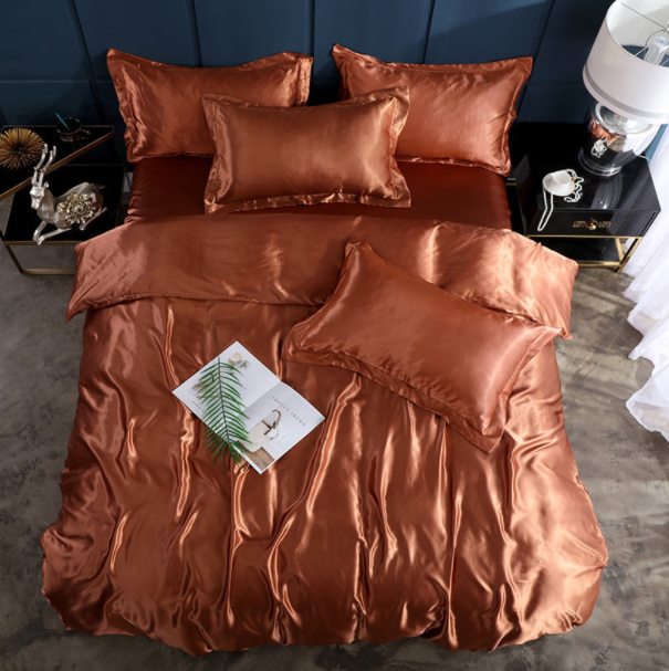 Bed Sheet Quilt Cover Naked Sleep Cool Silk Single Three Piece Set