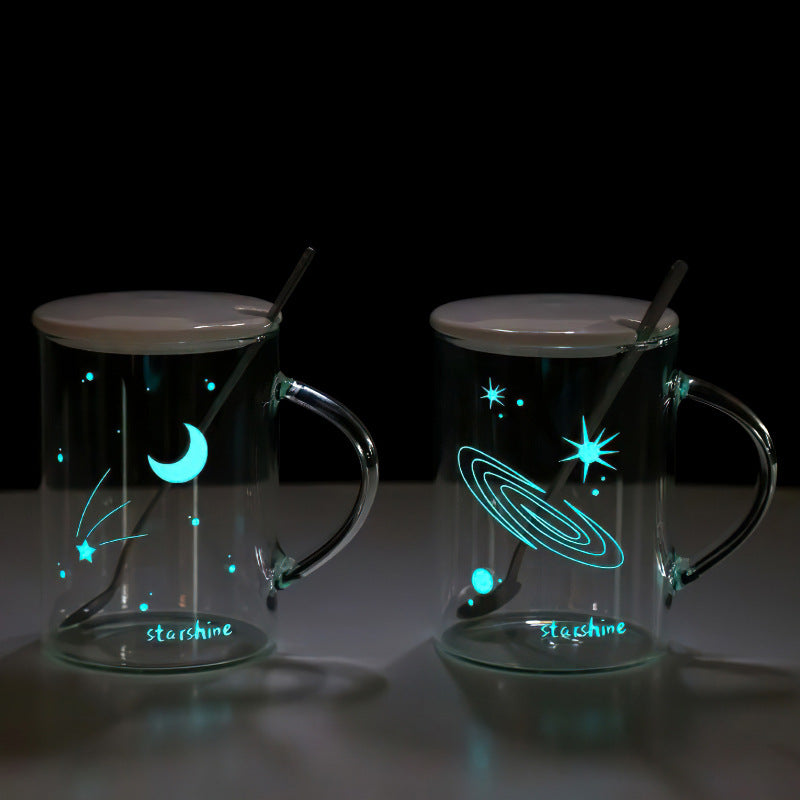 Luminous Heat-resistant Glass With Lid Spoon