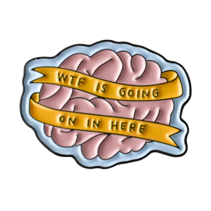 WTF Brain Enamel Pin