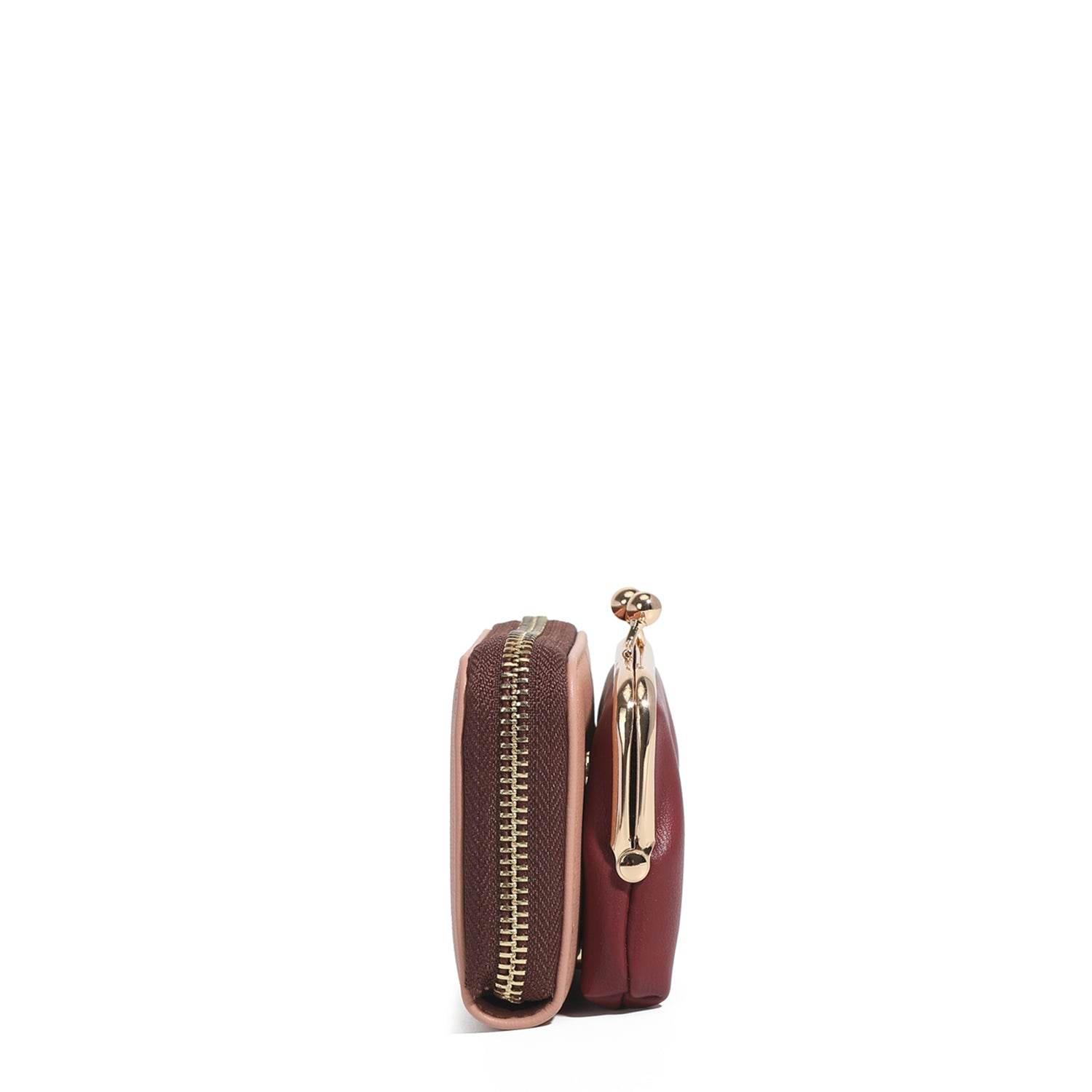 Nicole Lee USA Kiss-Lock Vegan Leather Mini Wallet