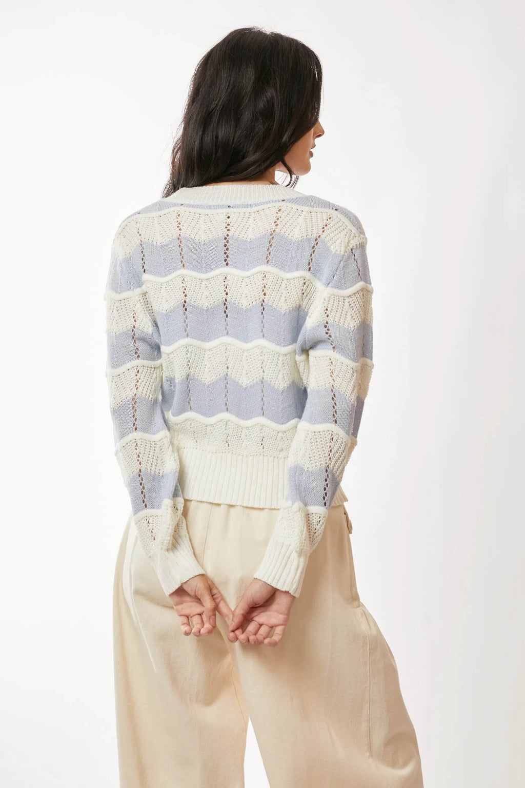 Davi & Dani Button Up Front V Neckline Cardigan Sweater
