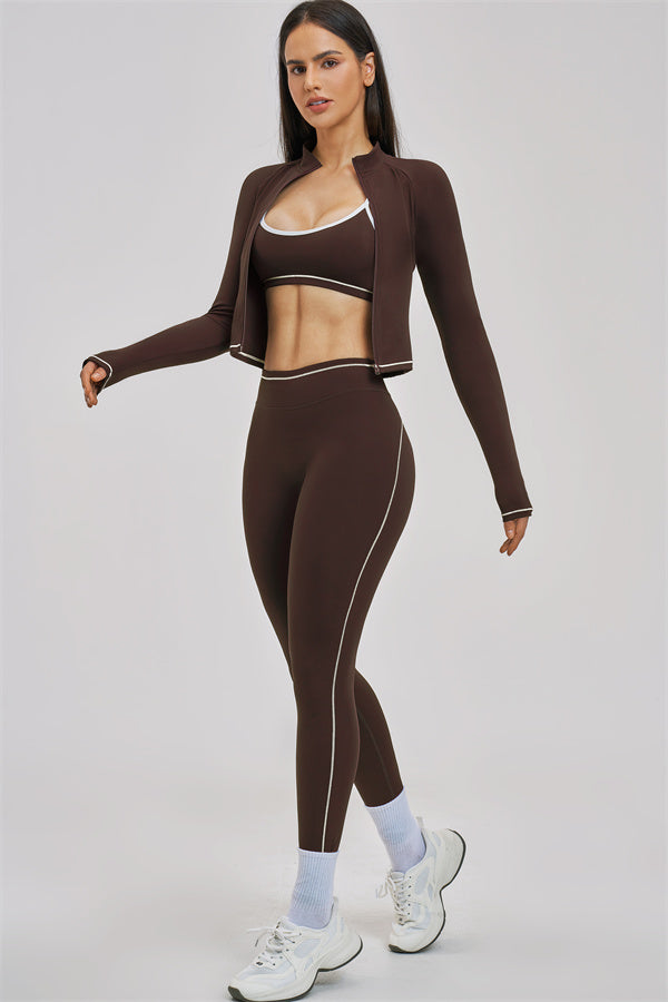 The Unbound Jacket Sports Bra Leggings 3-Piece Set