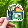 "Everything's Fine" Frog Dumpster Fire Sticker