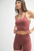 MONO B Venice Cloud Light Crisscross Sports Bra