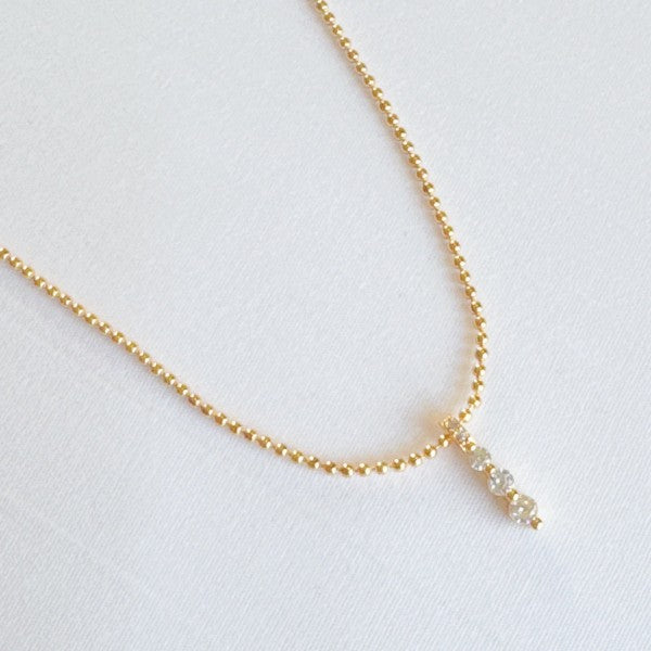 Three Sparkles In A Row Necklace