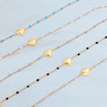 Dainty Color Dots Chain Heart Bracelet