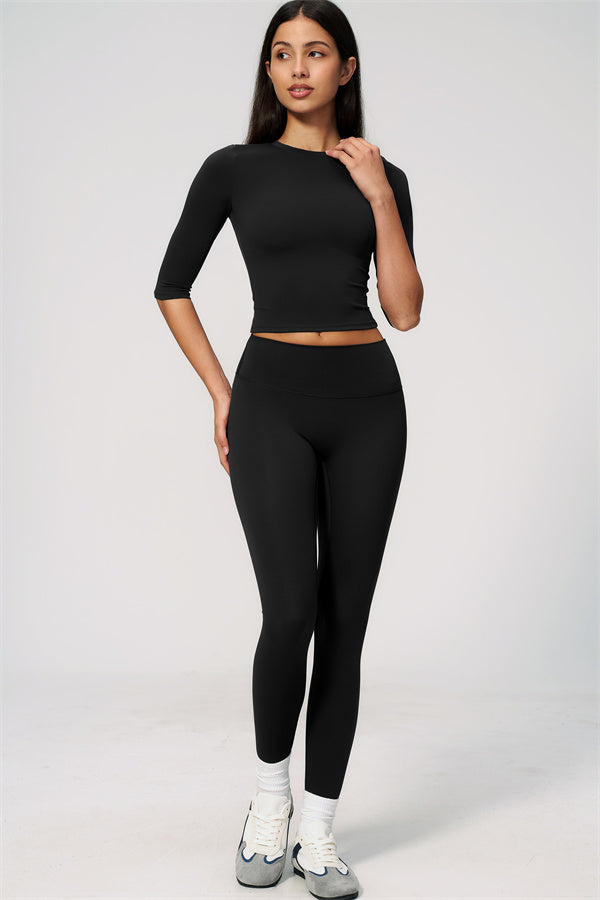 The Natalia Half-Sleeve Top Leggings 2-Piece Set