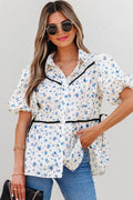 Lyanna Floral Puff Short Sleeve Top