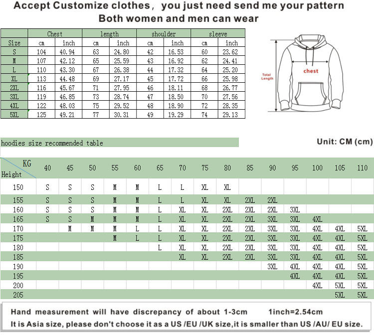 Men's And Women's Fashion Digital Print Hooded Sweatshirt