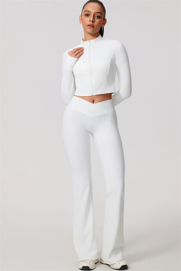 The Daze Zip Jacket Flared Leggings 2-Piece Set