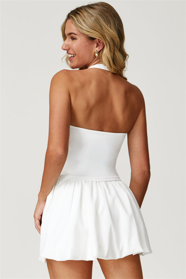 The Blooming Halter Top Tennis Skirt 2-Piece Set