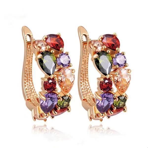 Free Diamond Crystal Zircon Ear Clip Affordable Luxury Earrings Women