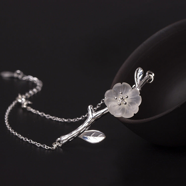 Beautiful natural crystal plum bracelet