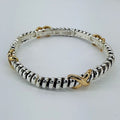 2 Tone or Silver Finish Stretchable Bracelet
