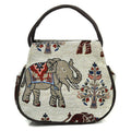 Burlap woven handbag