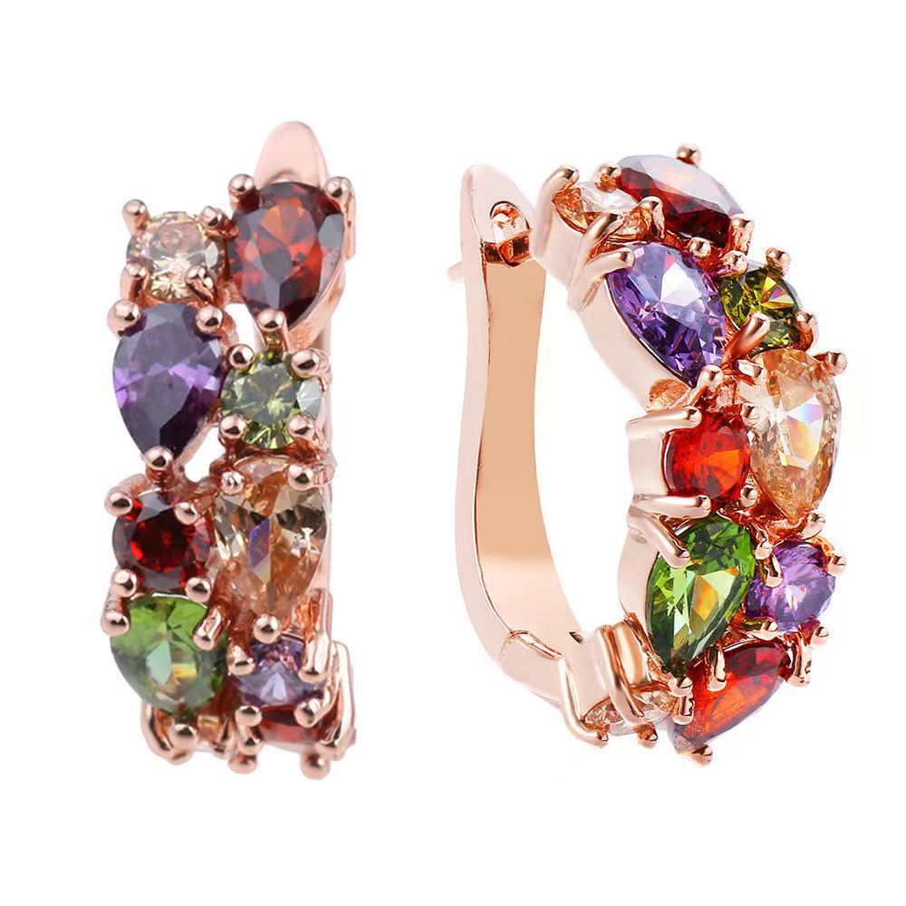 Free Diamond Crystal Zircon Ear Clip Affordable Luxury Earrings Women