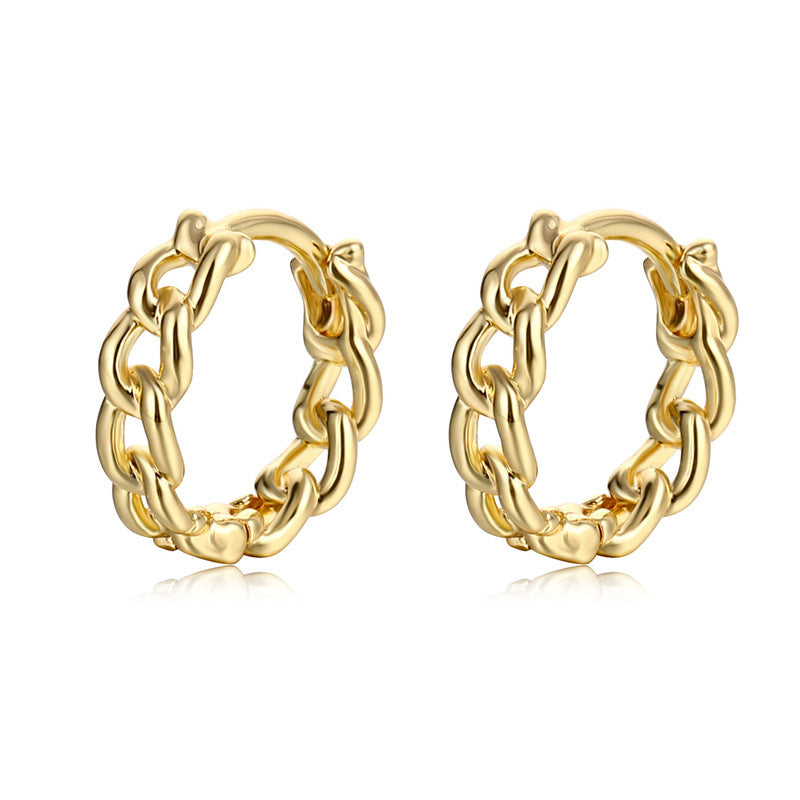 Glossy Chain Ear Clip Women's Simple Twist Earrings