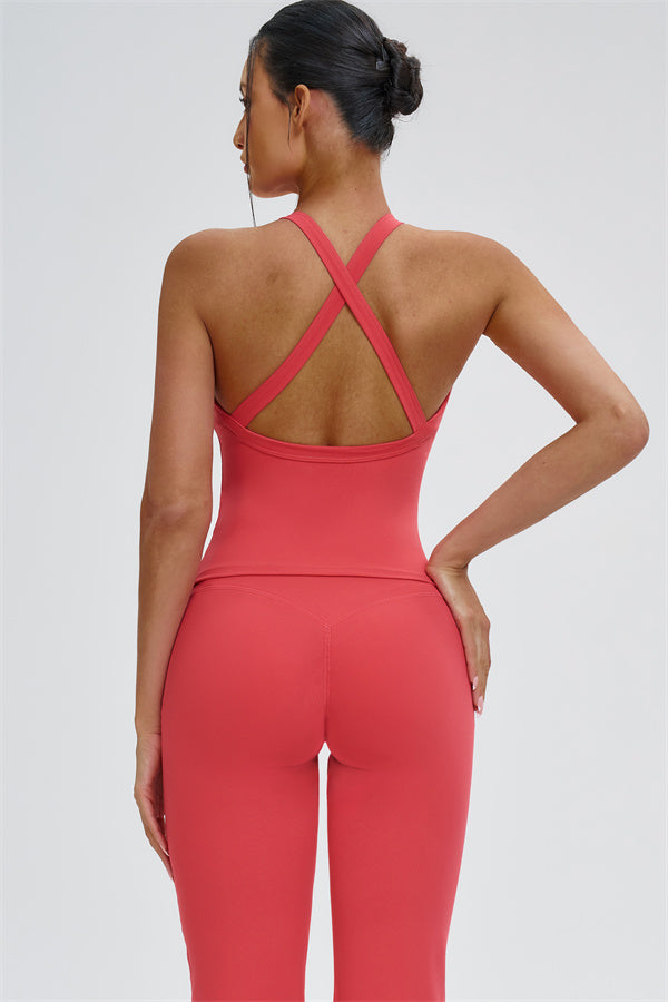 The Slate X-Back Top Flared Leggings 2-Piece Set