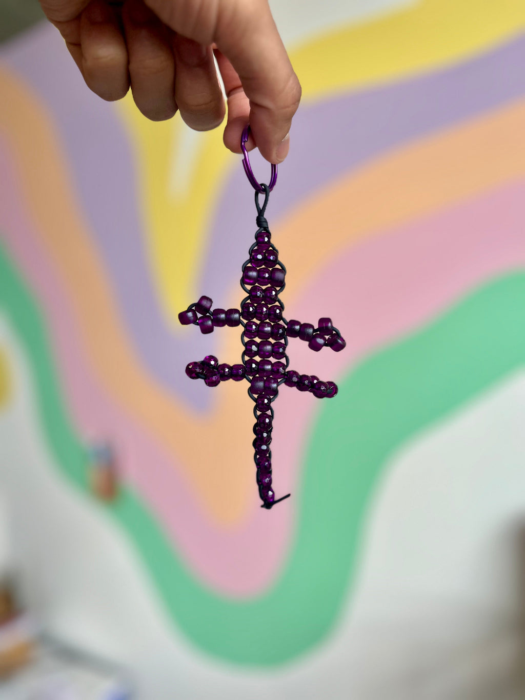 Lizard Beaded Keychain