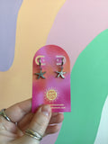 Tiny Titanium Starfish Hoops