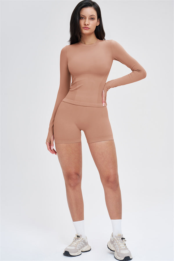 The Whim Long Sleeve T-shirt Shorts 2-Piece Set