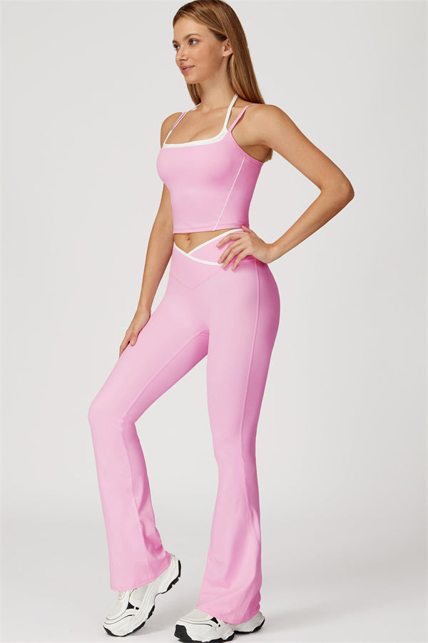 The Radiant Crop Top Flared Leggings 2-Piece Set