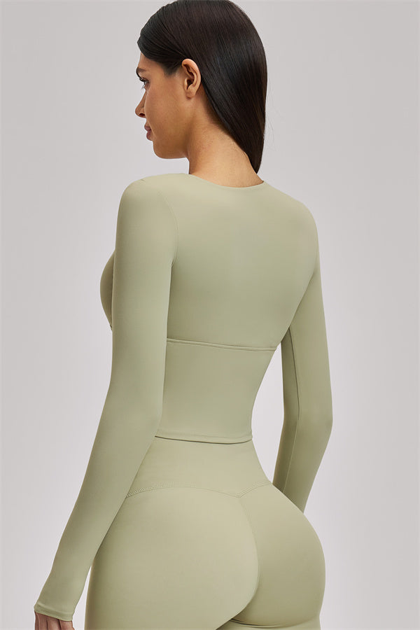 The Swoon Long Sleeve Crop top Flared Leggings 2-Piece Set